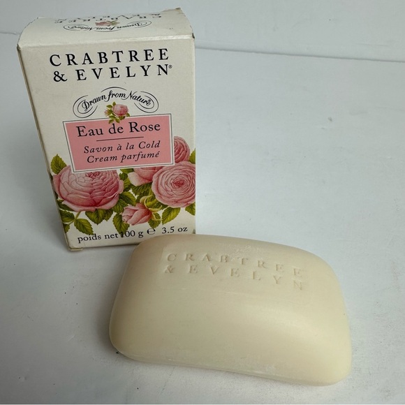 Crabtree & Evelyn Rosewater Soap with Cold Cream 3.5 oz Made in England NEW FLAW - Picture 1 of 10